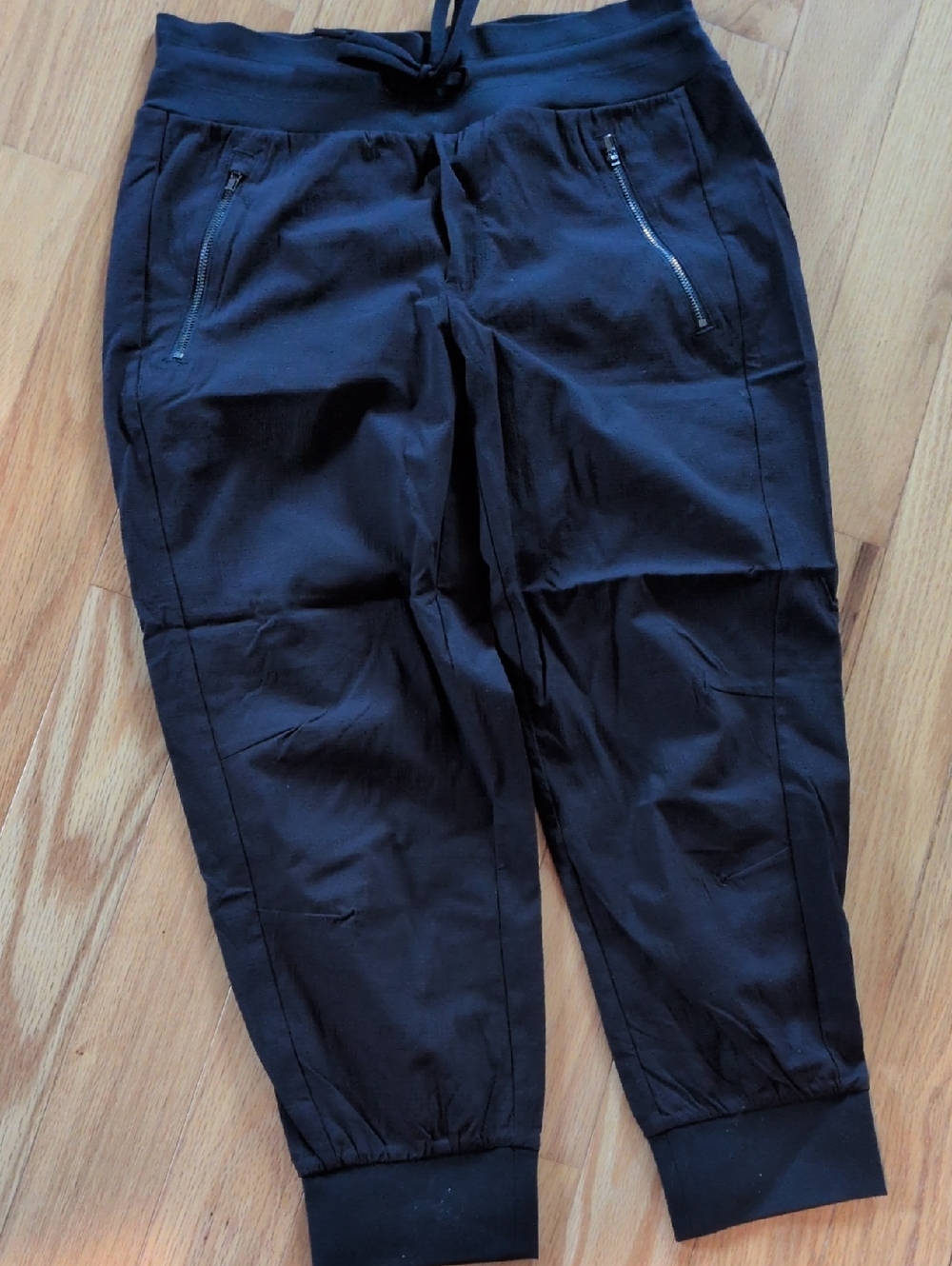 Athleta Black Cropped Jogger Pants with Zip Pockets